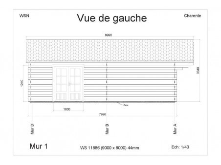 Chalet en bois Charente 72m2 WS11886 par WSN