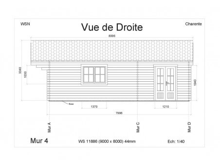 Chalet en bois Charente 72m2 WS11886 par WSN