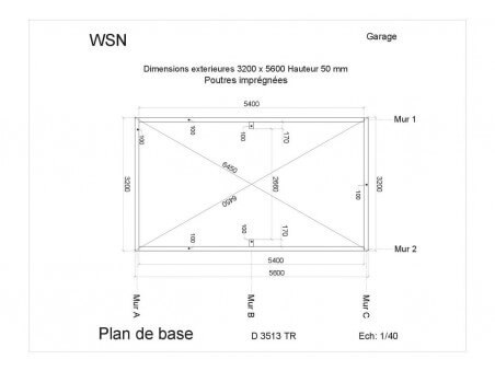 Garage 19,72m² (3400x5800-70mm) par WSN