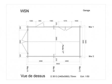 Garage 19,72m² (3400x5800-70mm) par WSN