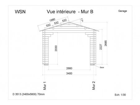 Garage 19,72m² (3400x5800-70mm) par WSN