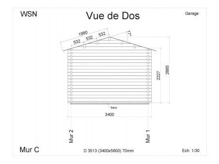 Garage 19,72m² (3400x5800-70mm) par WSN