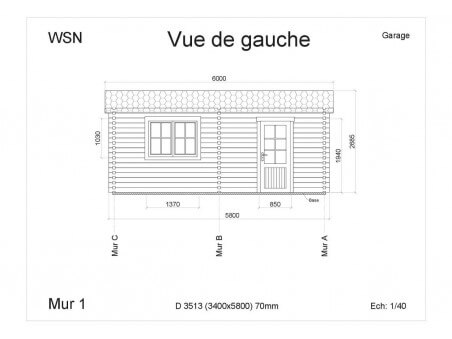 Garage 19,72m² (3400x5800-70mm) par WSN