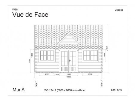 Chalet en bois VOSGES 48m2 WS12411 par WSN