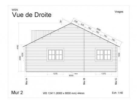 Chalet en bois VOSGES 48m2 WS12411 par WSN