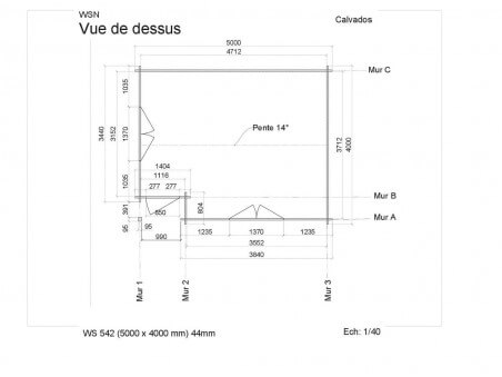 Bungalow en bois CALVADOS 20m2 WS542 par WSN