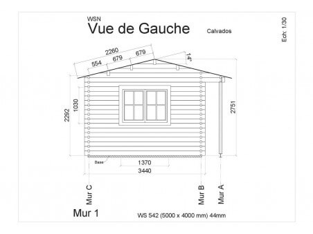 Bungalow en bois CALVADOS 20m2 WS542 par WSN