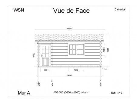 Bungalow en bois CALVADOS 25m2 WS545 par WSN