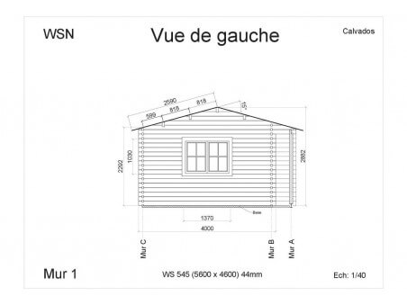 Bungalow en bois CALVADOS 25m2 WS545 par WSN