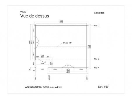 Bungalow en bois CALVADOS 30m2 WS548 par WSN