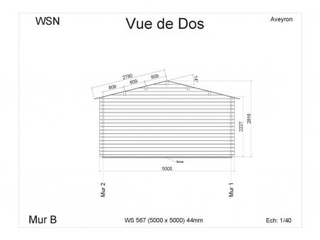 Bungalow en bois AVEYRON 25m2 WS567 par WSN