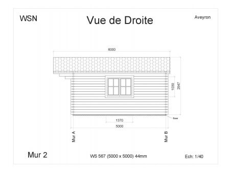 Bungalow en bois AVEYRON 25m2 WS567 par WSN