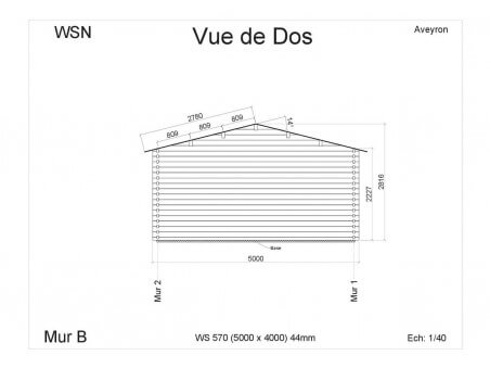 Bungalow en bois AVEYRON 20m2 WS570 par WSN