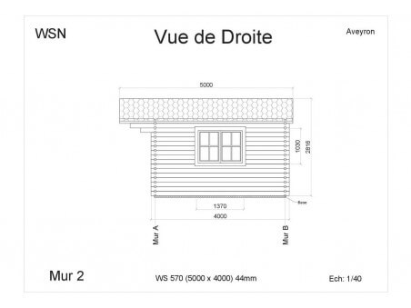 Bungalow en bois AVEYRON 20m2 WS570 par WSN