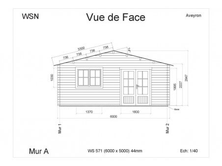 Bungalow en bois  AVEYRON 30m² WS571 par WSN