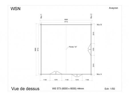 Bungalow en bois  AVEYRON 36m² WS573 par WSN