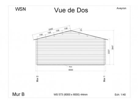 Bungalow en bois  AVEYRON 36m² WS573 par WSN