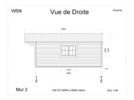 Bungalow en bois  AVEYRON 36m² WS573 par WSN