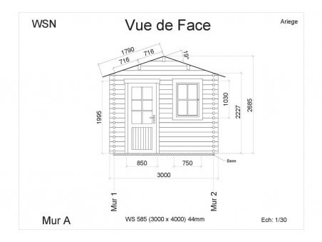 Abri en bois ARIEGE 12m2 WS585 par WSN