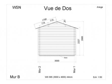 Abri en bois ARIEGE 12m2 WS585 par WSN