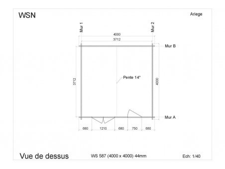 Abri en bois ARIEGE 16m² WS587 par WSN