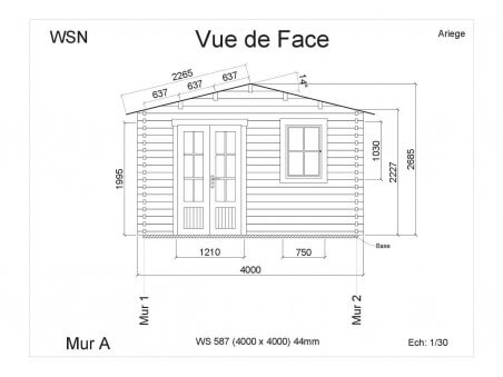 Abri en bois ARIEGE 16m² WS587 par WSN