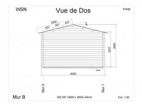 Abri en bois ARIEGE 16m² WS587 par WSN