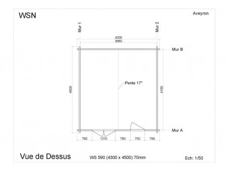 Abri en bois Aveyron 19m2 WS590 par WSN