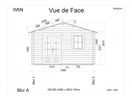 Abri en bois Aveyron 19m2 WS590 par WSN