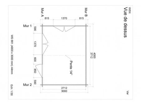 Abri en bois VAR 12m² WS661 par WSN