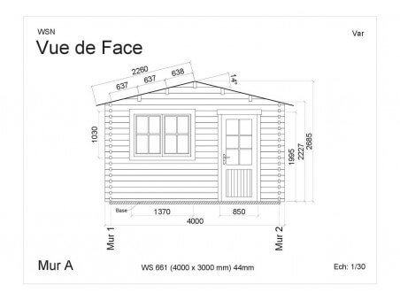 Abri en bois VAR 12m² WS661 par WSN