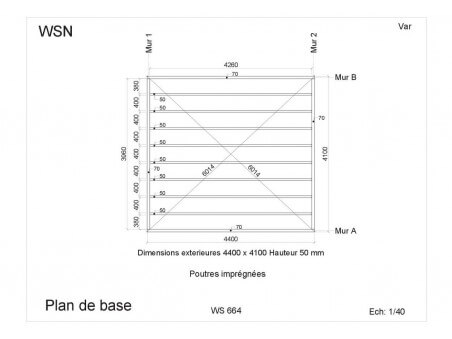 Abri en bois VAR 19,78 m² WS664 par WSN