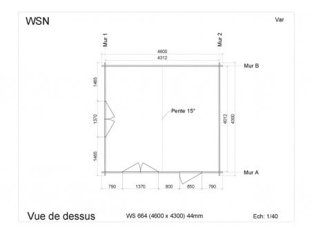 Abri en bois VAR 19,78 m² WS664 par WSN