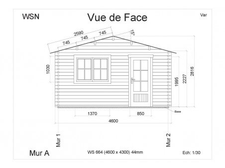 Abri en bois VAR 19,78 m² WS664 par WSN