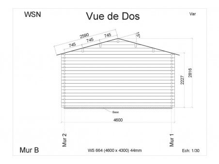 Abri en bois VAR 19,78 m² WS664 par WSN