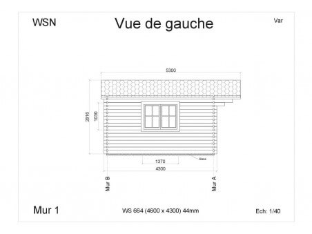 Abri en bois VAR 19,78 m² WS664 par WSN