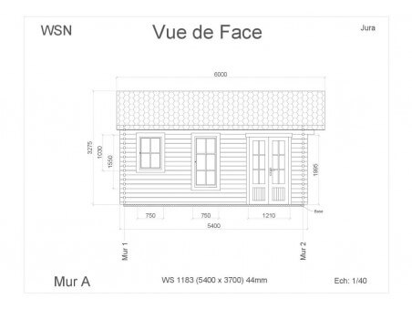 Abri en bois JURA 19,98m² WS1183 par WSN