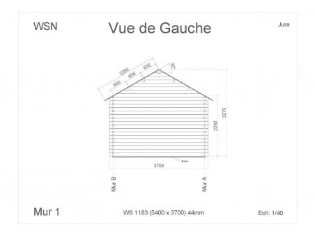 Abri en bois JURA 19,98m² WS1183 par WSN