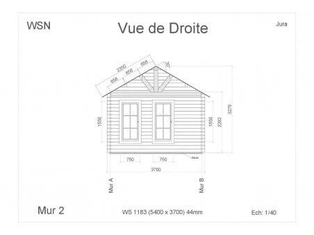 Abri en bois JURA 19,98m² WS1183 par WSN