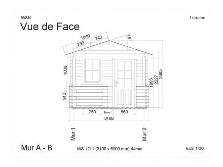 Abri en bois LORRAINE WS1211 par WSN