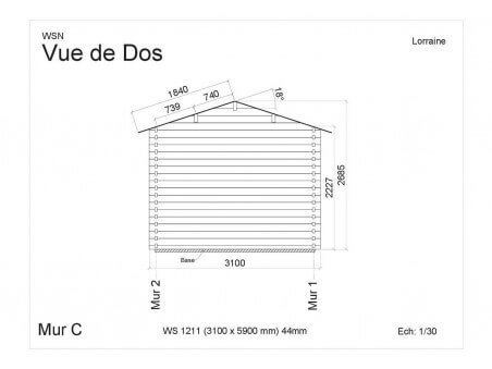 Abri en bois LORRAINE WS1211 par WSN