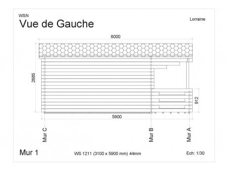 Abri en bois LORRAINE WS1211 par WSN