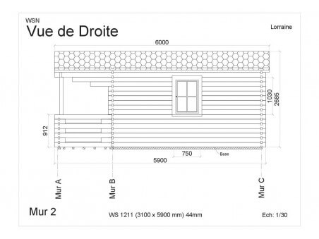 Abri en bois LORRAINE WS1211 par WSN