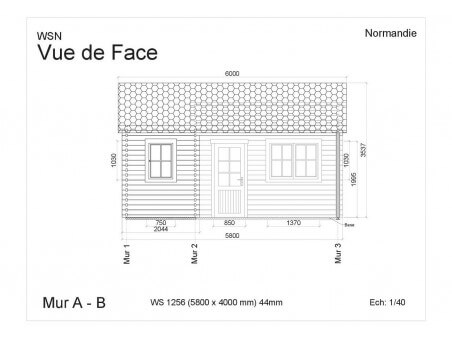 Bungalow en bois  NORMANDIE WS1256 par WSN