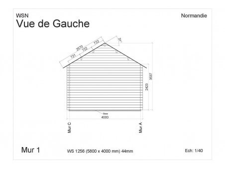 Bungalow en bois  NORMANDIE WS1256 par WSN