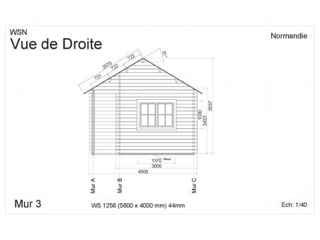 Bungalow en bois  NORMANDIE WS1256 par WSN