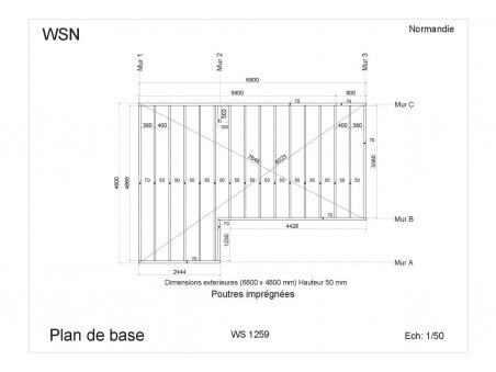 Bungalow en bois NORMANDIE 35m2 WS1259 par WSN