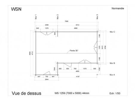 Bungalow en bois NORMANDIE 35m2 WS1259 par WSN