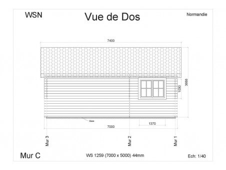 Bungalow en bois NORMANDIE 35m2 WS1259 par WSN