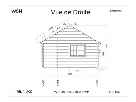 Bungalow en bois NORMANDIE 35m2 WS1259 par WSN